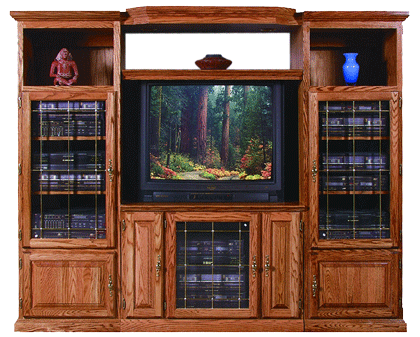 images/4175_Three_Piece_Entertainment_Wall_with_4121_TV_Console_shown_in_Traditional_Oak_with_Standard2.gif